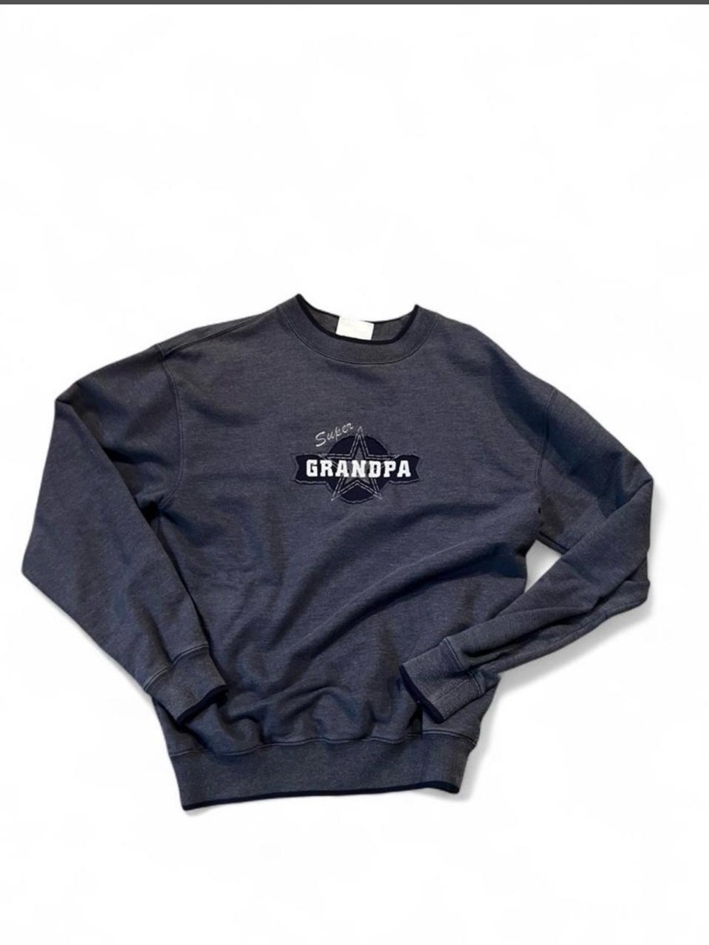 Super Grandpa Embroidered Crewneck Sweatshirt - Navy #vintage